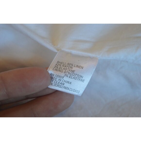 Antonio Melani Linen Blend White Pinstriped Blazer Womens Size 6 Business Casual - Picture 4 of 6